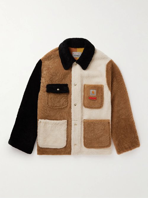 + Carhartt WIP Colour-Block Reversible Shearling Shirt Jacket - Ron99 - JUMY0044QW ULM083V