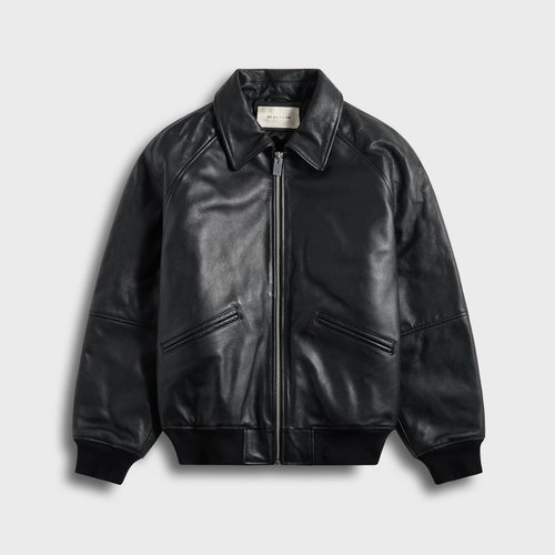 1017 ALYX 9SM 9SM Leather Varsity Jacket - Black - MO-U-05-45LE-0-1-BLK