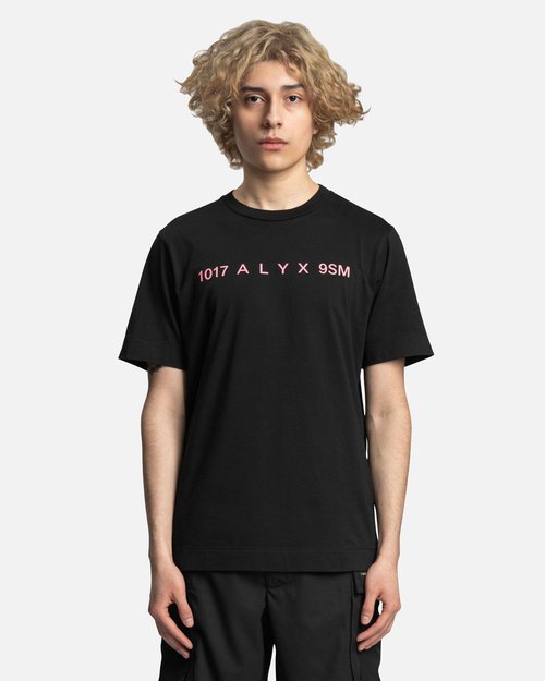 1017 ALYX 9SM Collection Logo S/S T-Shirt - Black/Pink - AAUTS0400FA01-MTY0002BLACKPINK