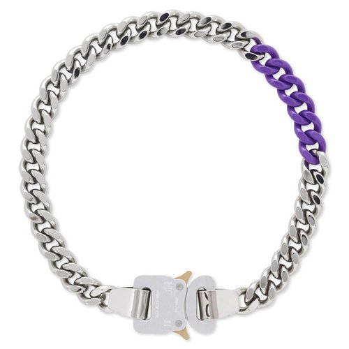 1017 ALYX 9SM Colored Link Buckle Necklace - Silver/Purple - AAUJW0078OT03-MTY0005