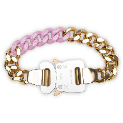 1017 ALYX 9SM Colored Links Buckle Bracelet - Gold Shiny/Super Pink - AAUJW0079OT02-MTY0002