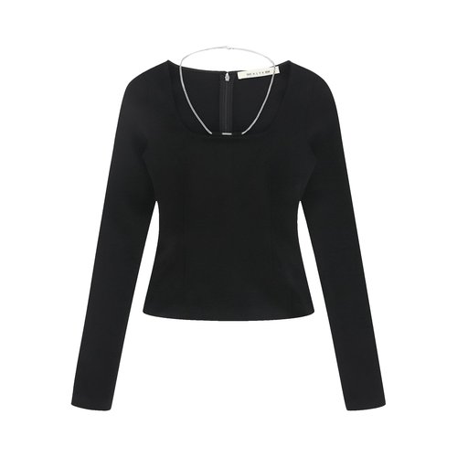 1017 ALYX 9SM Long-Sleeve Chain Top - Black - AAWSH0115FA01BLK0001
