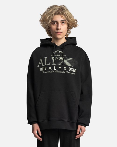 1017 ALYX 9SM Printed Logo Treated Hoodie - Black - AAUSW0175FA02-BLK0001BLACK