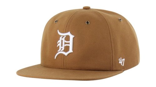 47 Brand x Carhartt MLB Detroit Tigers Captain Rl Relaxed Fit Cap - Brown - BX-CRHRL101DUP-BW