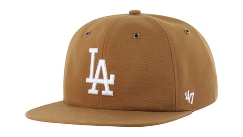 47 Brand x Carhartt MLB Los Angeles Dodgers Captain Rl Relaxed Fit Cap - Brown - BX-CRHRL112DUP-BW