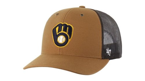 47 Brand x Carhartt MLB Milwaukee Brewers Trucker Cap - Brown - BX-CRHTK113DUP-BW