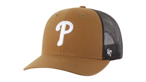 47 Brand x Carhartt MLB Philadelphia Phillies Trucker Cap - Brown - BX-CRHTK119DUP-BW