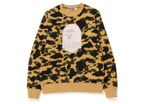 A Bathing Ape 1st Camo Pattern Ape Head Crewneck - Green - 1I80-113-010