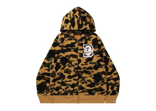 A Bathing Ape 1st Camo A Bathing Ape Full Zip Hoodie - Yellow - 1I80115009YEL