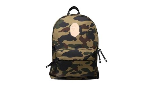 A Bathing Ape 1st Camo Ape Head Patch Daypack - Yellow - 1L30-189-003