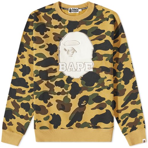 A Bathing Ape 1st Camo BAPE Crew Sweat - Yellow - 001SWI801010M-YLW