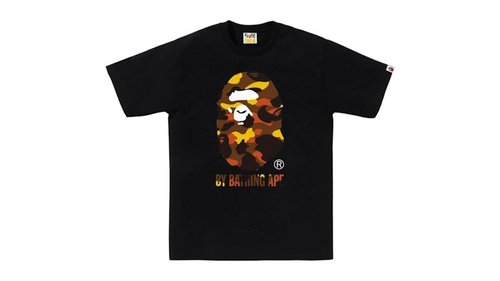 A Bathing Ape 1st Camo By Bathing Ape Tee - Black/Yellow - 1L80-110-013