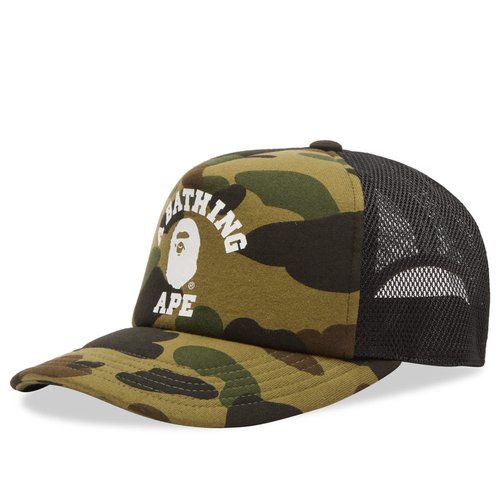 A Bathing Ape 1st Camo College Mesh Cap - Green - 001CPL801001M-GRN