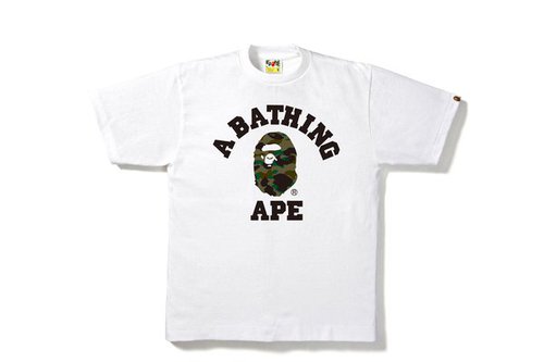 A Bathing Ape 1st Camo College Tee Shirt - White