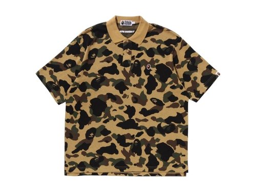 A Bathing Ape 1st Camo Jacquard Relax Fit Polo Shirt - Green - 1L30-112-303