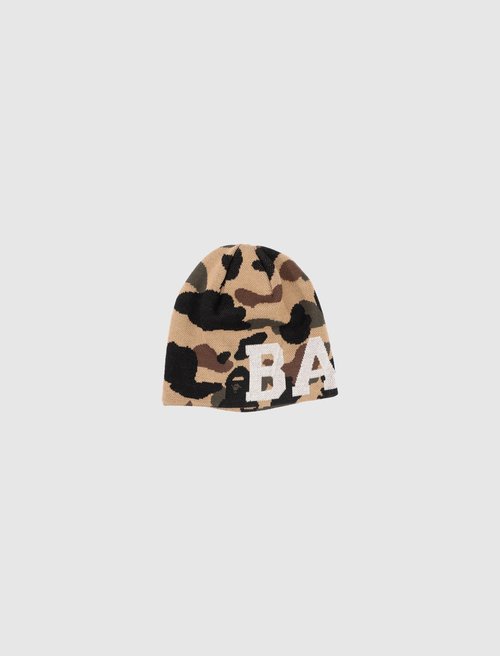A Bathing Ape 1St Camo Knit Beanie - 001HTL801002M-YLW