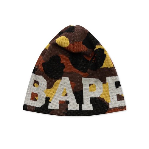 A Bathing Ape 1st Camo Knit Beanie - Orange - 001HTL801002M-ORG