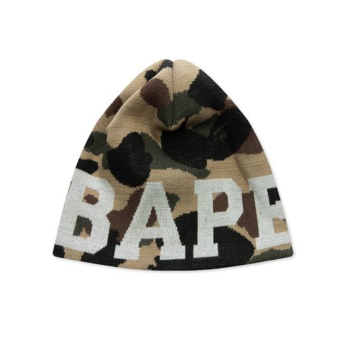 A Bathing Ape 1st Camo Knit Beanie - Yellow - 001HTL801002M-YEL