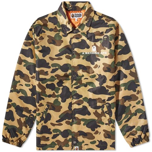 A Bathing Ape 1st Camo Nylon Twill Coach Jacket - Yellow - 001LJI801008M-YLW