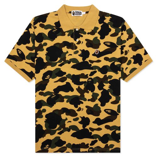 A Bathing Ape 1st Camo One Point Relaxed Fit Polo - Yellow - 001POJ301004M-YEL