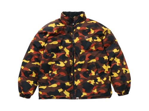 A Bathing Ape 1st Camo Reversible Down Jacket FW25 - Orange - 4580794117482