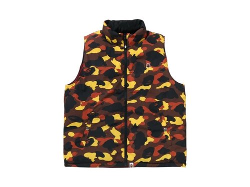 A Bathing Ape 1st Camo Reversible Down Vest FW25 - Orange - 4580794117321