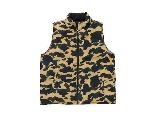 A Bathing Ape 1st Camo Reversible Down Vest FW25 - Yellow - 4580794117376