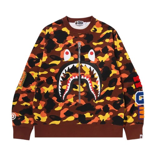 A Bathing Ape 1st Camo Shark Crewneck Sweatshirt - Orange - 1L80-113-011