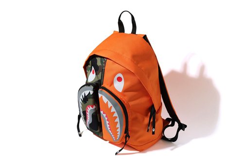 A Bathing Ape 1st Camo Shark Day Pack - Orange