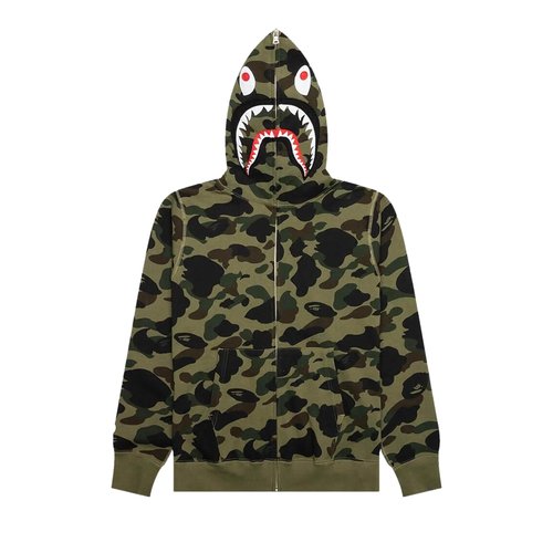 A Bathing Ape 1st Camo Shark Full Zip Hoodie - Orange - 1L80-115-007