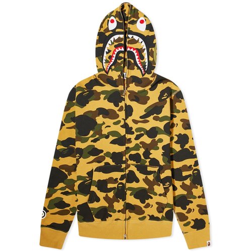Men's Hoodies A BATHING APE 1St Camo Shark Full Zip Double Hoodie Unisex Black