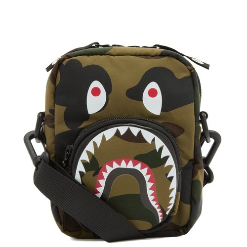 A Bathing Ape 1St Camo Shark Mini Bag - Green - 001SGL301021M-GRN