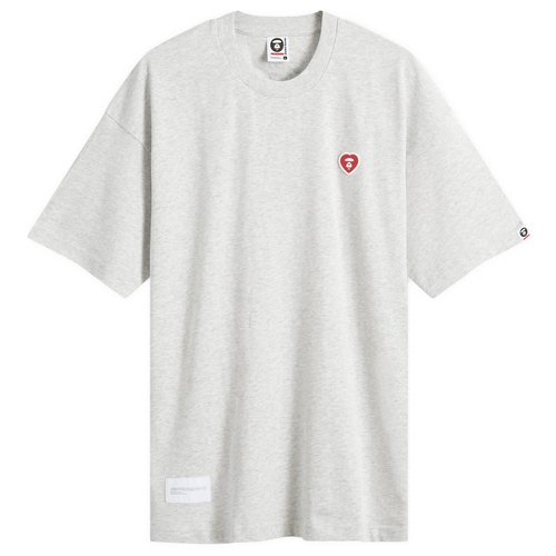 A Bathing Ape AAPE Heart Logo T-Shirt - Heather White - AAPTEM1417XAMWH2