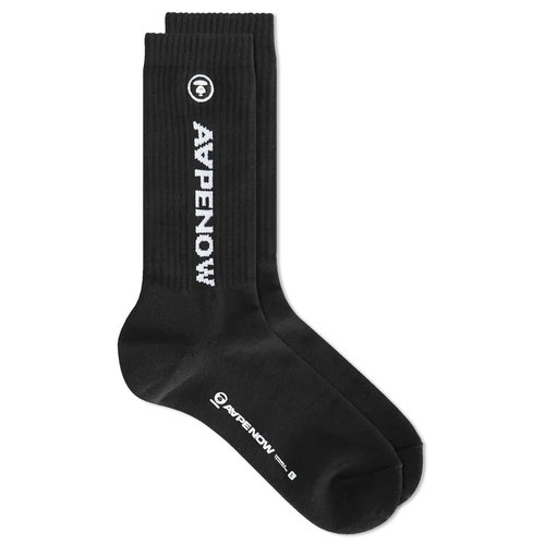 A Bathing Ape AAPE Ribbed Sport Sock - Black - AAPSOM4867XXMBKX