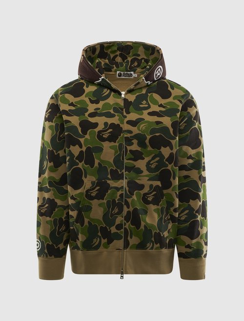 A Bathing Ape ABC Camo 2nd Ape Zip Hoodie - Green - 001ZPL801006M-GRN