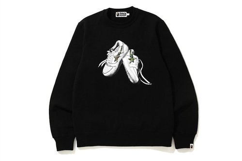 A Bathing Ape ABC Camo BAPE STA Crewneck Sweatshirt - Black