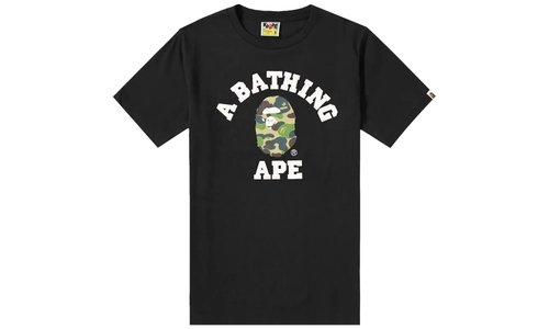 A Bathing Ape ABC Camo College Tee - 001TEK301005MBLKXGRN