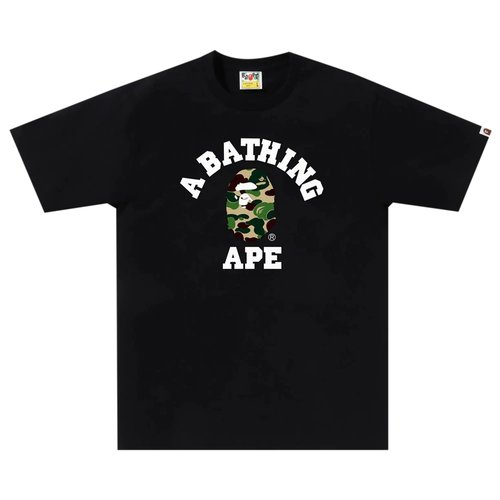 A Bathing Ape Abc Camo College Tee - 001TEK301005M-WHTXGRN | Solesense
