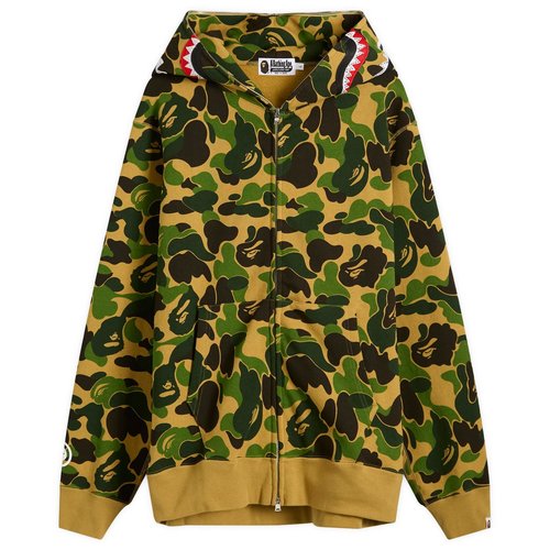 A Bathing Ape Abc Camo Crystal Stone Shark Full Zip Hoodie - Green - 001ZPL301008M-GRN