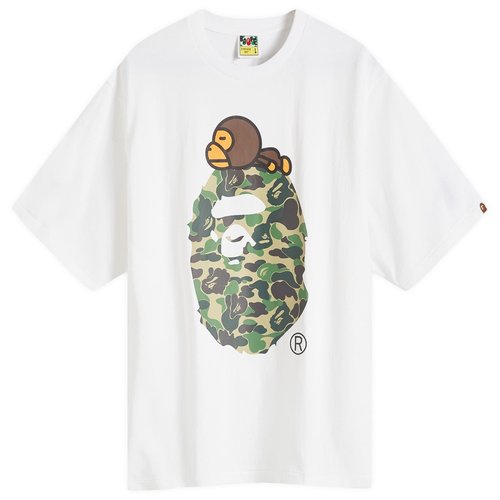 A Bathing Ape ABC Camo on Big Ape T-Shirt - White/Green - 002TEK301004M-WHG