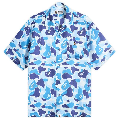 A Bathing Ape Abc Camo Open Collar Ss Shirts - Blue - 001SRL301007M-BLU