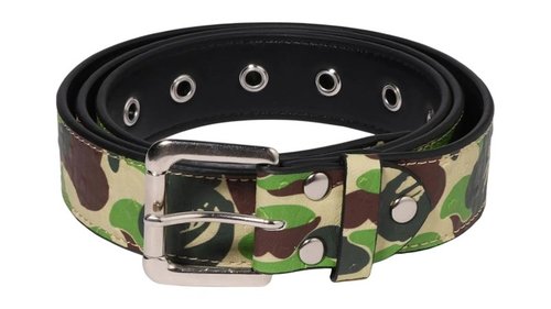 A Bathing Ape ABC Camo Pu Ostrich Belt - Green - 1L80-188-003