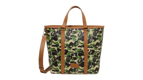 A Bathing Ape Abc Camo Pu Ostrich Tote Bag - Blue - 1L80-189-007