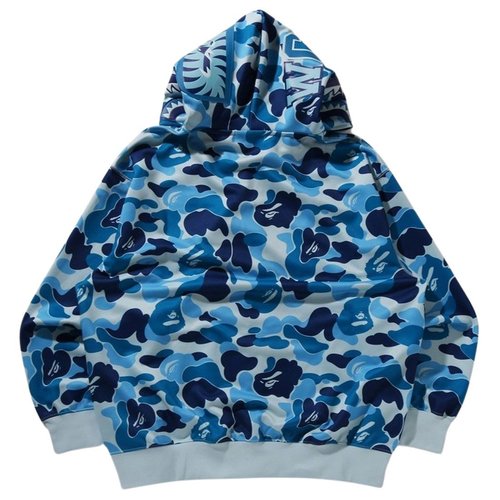 A Bathing Ape ABC Camo Rayon Relaxed Fit Shark Full Zip Hoodie blue - Blue - 1L30115305BLU