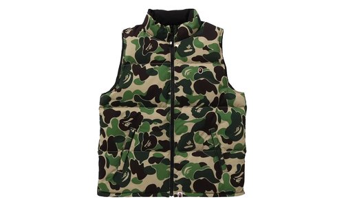 A Bathing Ape ABC Camo Reversible Down Vest - 001DNJ801010MGRN
