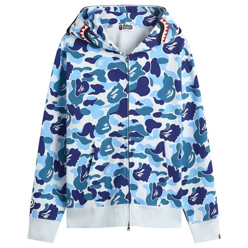 A Bathing Ape ABC Camo Shark Zip Hoodie - Blue - 001ZPM301008M-BLU