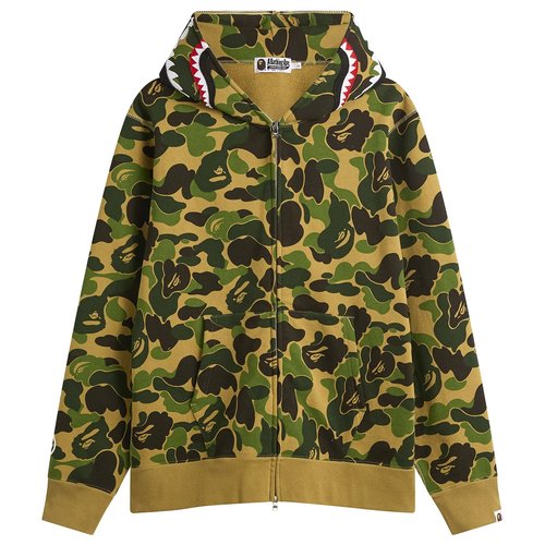 A Bathing Ape ABC Camo Shark Zip Hoodie - Green - 001ZPM301008M-GRN