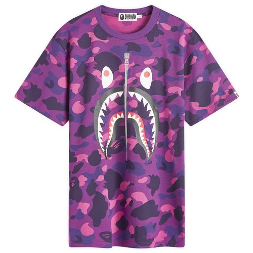 A Bathing Ape All Over Colour Camo Shark T-Shirt - Purple - 001CSK801008M-PUR