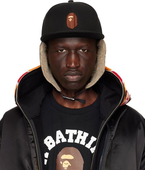 A Bathing Ape Ape Head Earmuffs Cap - Black - 001CPJ801010M