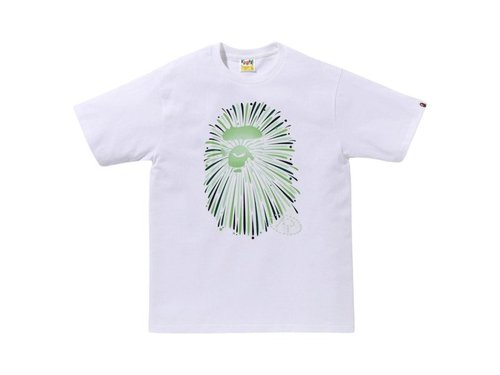 A Bathing Ape Ape Head Firework Tee #1 - Black/Green - 1K72-110-011